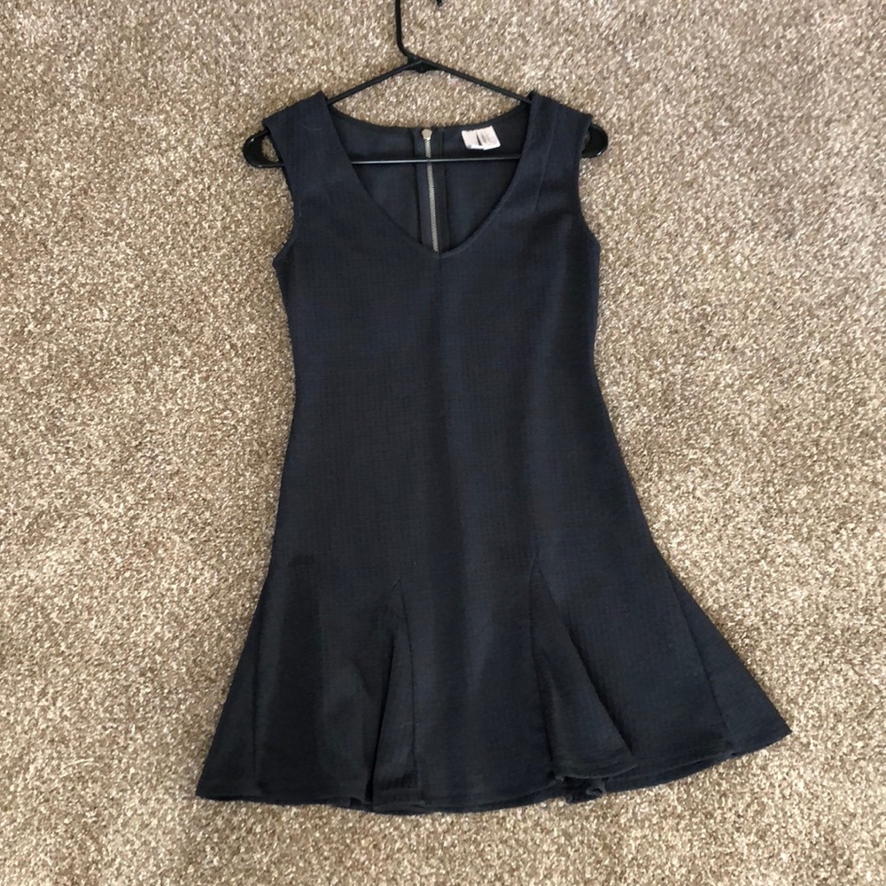 Slate grey cocktail dress with zipper